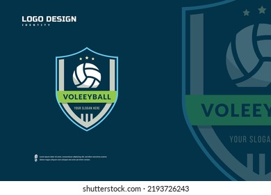 Volleyball Badge Logo, Sport Team Identity. Volleyball tournament design template, E-Sport badge vector illustration