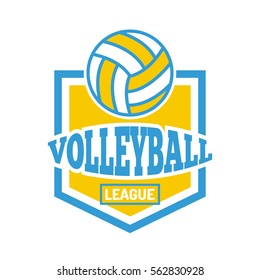 Volleyball badge vector.