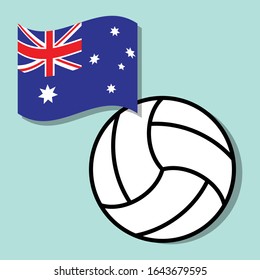 Volleyball ball with Australia national flag 