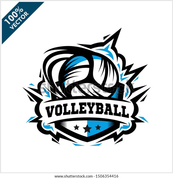 Volleyball Ball Badge Logo Vector Stock Vector (Royalty Free) 1506354416