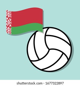 Volleyball ball with Belarus national flag 