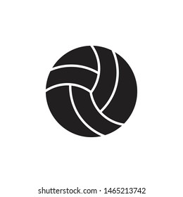 volleyball ball black icon on isolated background