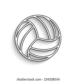 volleyball ball - black icon with shadow 