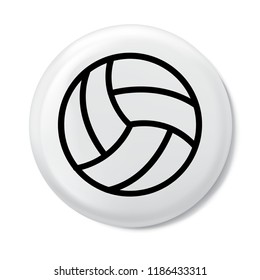 volleyball ball - black vector icon