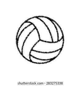 volleyball ball - black vector icon
