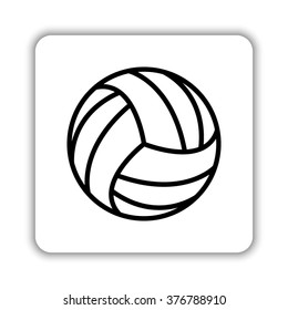 volleyball ball  - black vector icon