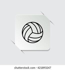 volleyball ball  - black vector icon