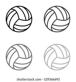 volleyball ball  - black vector icon