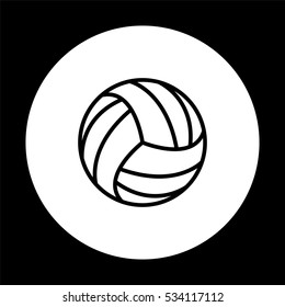 volleyball ball  - black vector icon