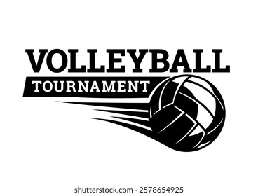 Volleyball ball black and white icons. Symbol or emblem. Vector illustration.