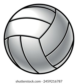 Balón de voleibol - ilustración silueta de Vector blanco y negro, aislado sobre fondo blanco