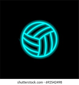 Volleyball Ball blue glowing neon ui ux icon. Glowing sign logo vector