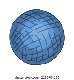 Volleyball ball clipart. Summer leisure activities sport toy beach doodle isolated on white. Colored vector illustration in cartoon style..