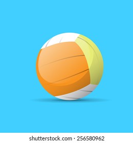 volleyball ball color flat icon vector illustration