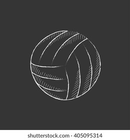 Volleyball ball. Drawn in chalk icon.