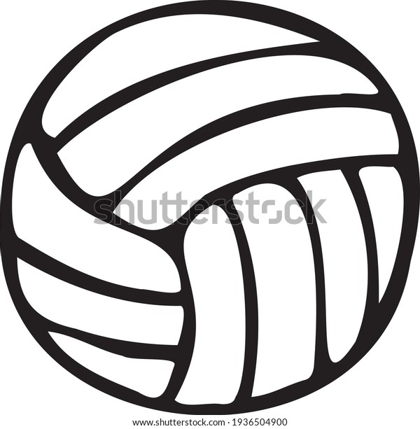 Volleyball Ball Drawn Vector Doodle Illustration Stock Vector (Royalty ...