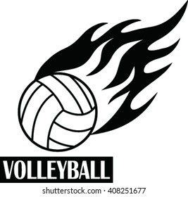volleyball ball in fire