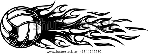 Volleyball Ball Fire Motion Effect Hot Stock Vector (Royalty Free ...