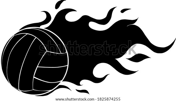 Volleyball Ball Fire Motion Effect Hot Stock Vector (Royalty Free ...