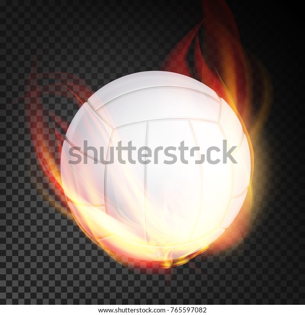 Volleyball Ball Fire Vector Realistic Burning Stock Vector (Royalty ...