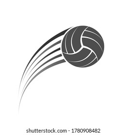 Volleyball ball in flight. Vector illustration for an icon, sticker, sticker or logo isolated on a white background
