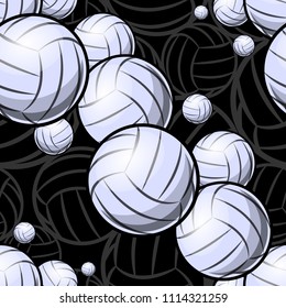 Volleyball ball graphic seamless pattern. Vector illustration. Ideal for wallpaper, packaging, fabric, textile, wrapping paper design and any kind of decoration.
