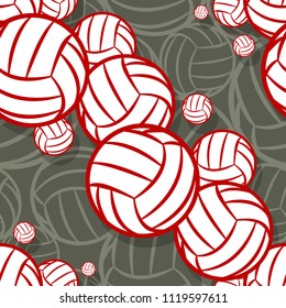 Volleyball ball graphic seamless pattern. Vector illustration. Ideal for wallpaper, packaging, fabric, textile, wrapping paper design and any kind of decoration.
