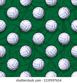 Volleyball ball graphic seamless pattern. Vector illustration. Ideal for wallpaper, packaging, fabric, textile, wrapping paper design and any kind of decoration.