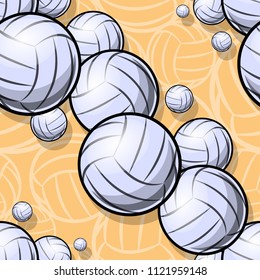 Volleyball ball graphic seamless pattern. Vector illustration. Ideal for wallpaper, packaging, fabric, textile, wrapping paper design and any kind of decoration.