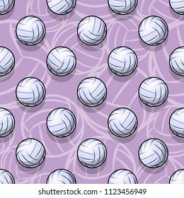 Volleyball ball graphic seamless pattern. Vector illustration. Ideal for wallpaper, packaging, fabric, textile, wrapping paper design and any kind of decoration.