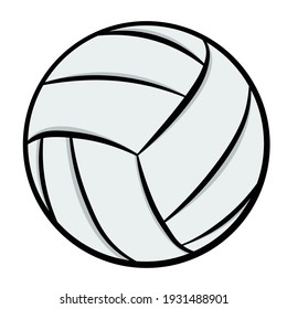 Volleyball ball Icon with color and outline