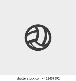 Volleyball ball icon in a flat design in black color. Vector illustration eps10