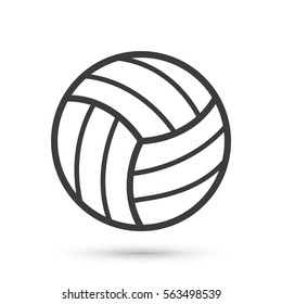 Volleyball ball icon. Flat vector illustration in black on white background. EPS 10