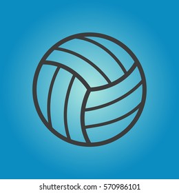 Volleyball ball icon. Flat vector illustration in black on white background. EPS 10