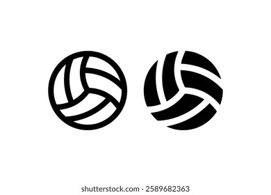 Volleyball Ball Icon in Outline and Solid Vector