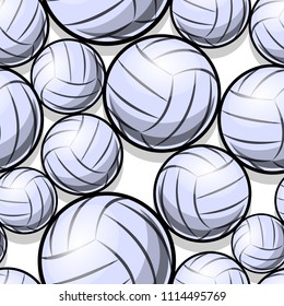 Volleyball ball icon seamless pattern. Vector illustration. Ideal for wallpaper, packaging, fabric, textile, wrapping paper design and any kind of decoration.
