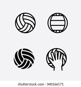 Volleyball ball icon set