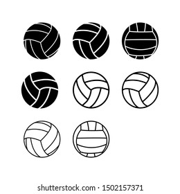 Volleyball ball icon set. Ball game flat vector illustration on white background .