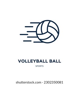 ícono de voleibol de la colección deportiva. Bóveda de voleibol lineal delgada, bola, ícono de contorno de voleibol aislado en fondo blanco. Señal de vóley vectorial de línea, símbolo para web y móvil