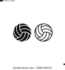 Volleyball ball icon. Team sport sign. Isolated sports balls on white background. Vintage style icon