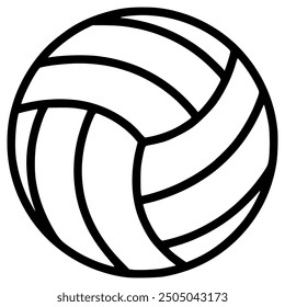 Volleyball ball icon. Vector illustration. Set of isolated volleyball ball icons. Black volleyball ball symbol