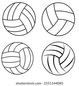 Conjunto de Vector de icono de pelota de voleibol. Colección de signo de ilustración de voleibol. Símbolo o logotipo deportivo.