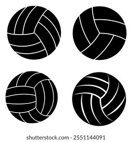 Volleyball-Symbol, Vektorsatz. Sammlung von Volleyball-Illustrationszeichen. Sportsymbol oder -logo.