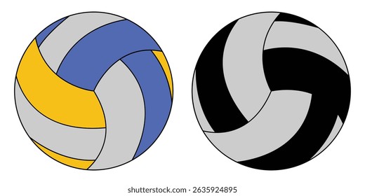 Volleyball ball icon vector. Volley ball icon vector sign and symbol isolated on white background. Volleyball icon set in colored and black. Vector illustration.