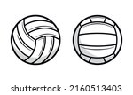 Volleyball ball icons isolated on white background. Vintage Volleyball ball set. Design elements for logo, poster, emblem. Sport ball icons. Vector illustration