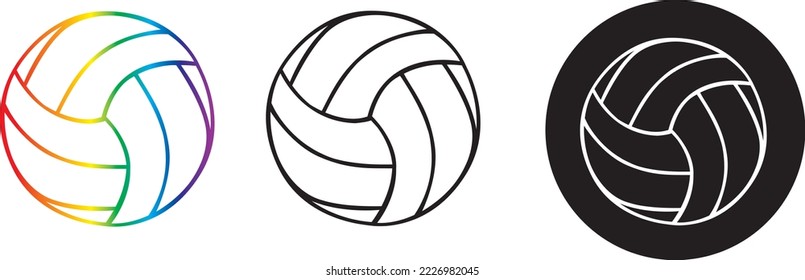 Volleyball Ball Icons, Multi Series