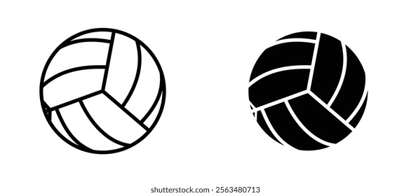 Volleyball ball icons in outline and fill. vector illustration for ui.