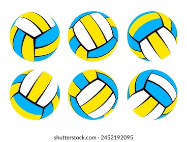 Volleyball ball icons. Symbol or emblem. Vector illustration.