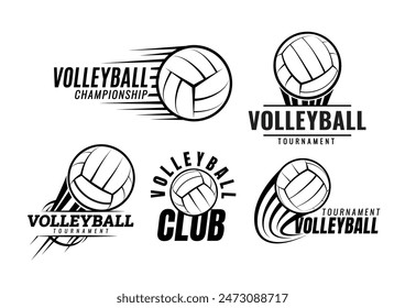 Volleyball ball icons. Symbol or emblem. Vector illustration.