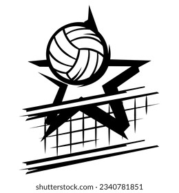 Volleyball ball illustration. Sport club item or symbol.